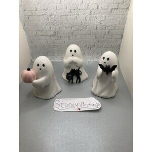 Target Hyde & EEK! Ceramic Ghosts With Bat, Pink Pumpkin and Ghost With Cat